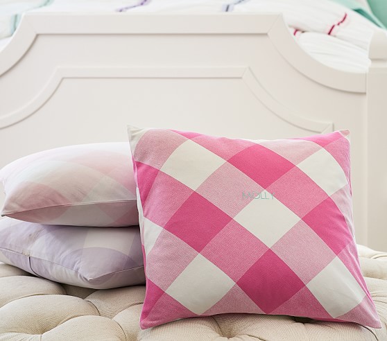 Pottery Barn Kids Gingham Canvas Sham Pink pottery barn kids buy more save more sale