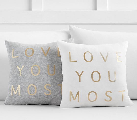 Pottery Barn Kids Love You Most Decorative Pillow Ivory Grey pottery barn kids buy more save more sale