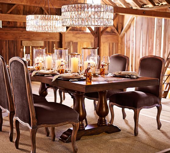Pottery Barn LORRAINE EXTENDING DINING TABLE, RUSTIC BROWN pottery barn thanksgiving sale