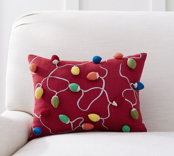Pottery Barn MERRY & BRIGHT LIGHTS PILLOW pottery barn premier sale