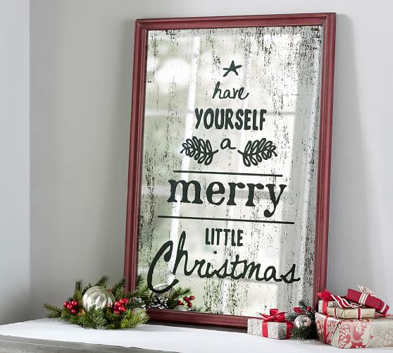 Pottery Barn MIRRORED CHRISTMAS ART Have Yourself A Merry Little Christmas pottery barn cyber monday sale premier day