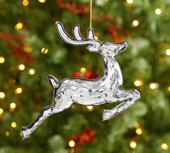 Pottery Barn MIRRORED REINDEER ORNAMENT pottery barn cyber monday sale