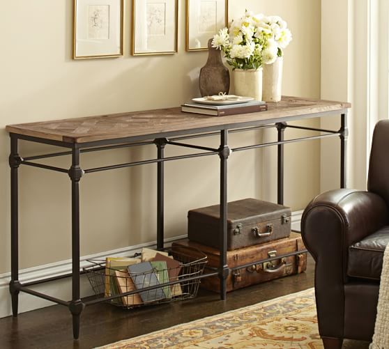 Pottery Barn PARQUET RECLAIMED WOOD CONSOLE TABLE Eco-Friendly pottery barn thanksgiving sale