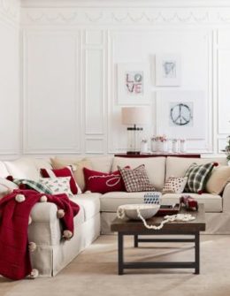 Pottery Barn PB COMFORT ROLL ARM SLIPCOVERED 3-PIECE L-SHAPED SECTIONAL WITH CORNER pottery barn premier sale