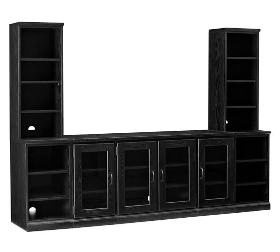 Pottery Barn PRINTER'S LARGE MEDIA SUITE, ARTISANAL BLACK STAIN pottery barn thanksgiving sale