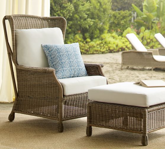 Pottery Barn SAYBROOK ALL-WEATHER WICKER WINGBACK ARMCHAIR pottery barn premier sale