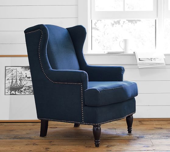 Pottery Barn SOMA DELANCEY WINGBACK UPHOLSTERED ARMCHAIR pottery barn premier sale