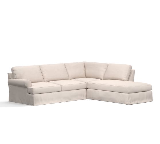 Pottery Barn TOWNSEND ROLL ARM SLIPCOVERED 3-PIECE BUMPER SECTIONAL pottery barn thanksgiving sale