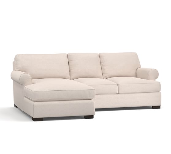 Pottery Barn TOWNSEND ROLL ARM UPHOLSTERED SOFA WITH CHAISE SECTIONAL pottery barn thanksgiving sale