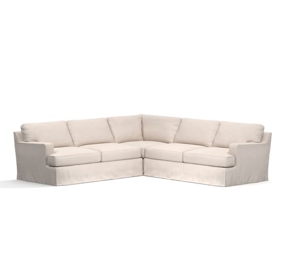 Pottery Barn TOWNSEND SQUARE ARM SLIPCOVERED 3-PIECE L-SHAPED CORNER SCTL sectional pottery barn thanksgiving sale