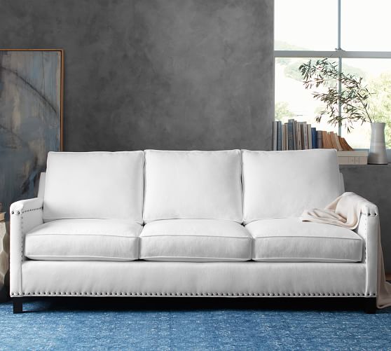 Pottery Barn TYLER UPHOLSTERED SOFA COLLECTION NAILHEAD TRIM pottery barn thanksgiving sale