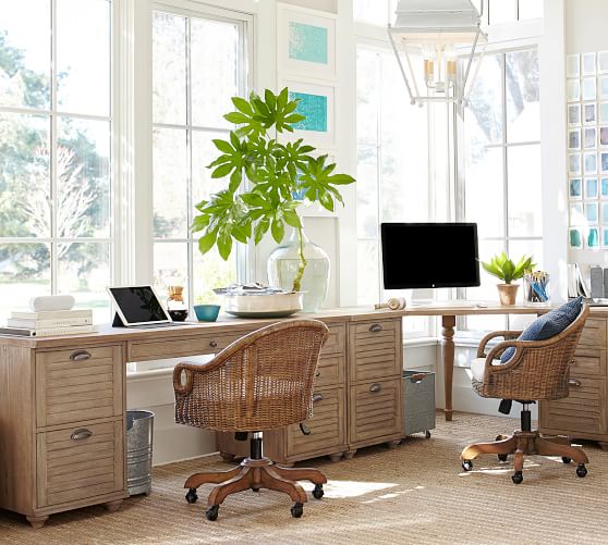 Pottery Barn WHITNEY CORNER DESK SET, SEADRIFT antique white pottery barn cyber monday sale premier day november 27 2017