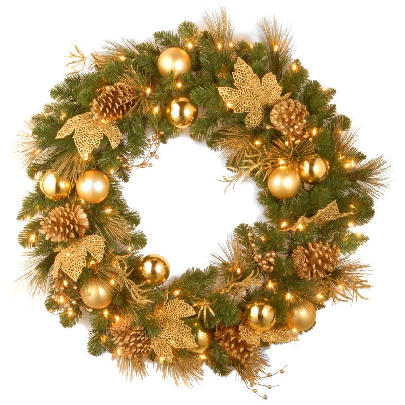 Pre-Lit Elegance Wreath with 50 Battery-Operated White LED Lights wayfair cyber monday sale