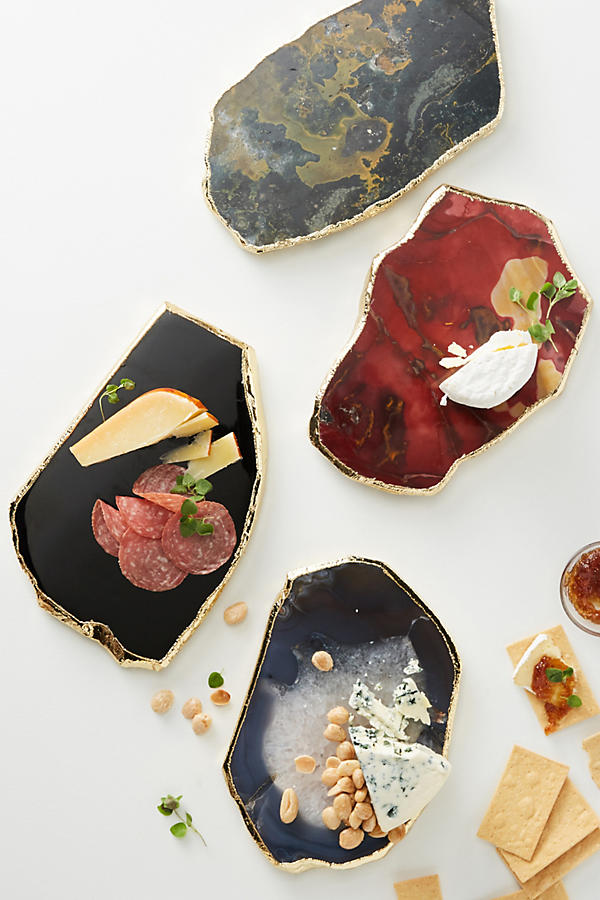Precious Agate Cheese Board Black Obsidian anthropologie holiday home sale