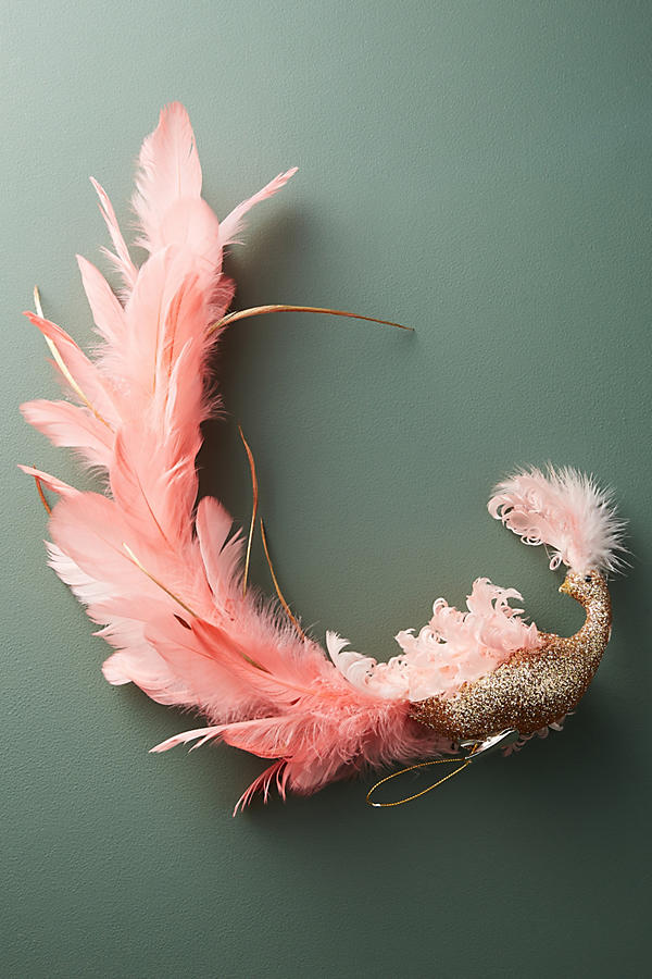 Prestigious Plumes Ornament Pink christmas anthropologie holiday home sale