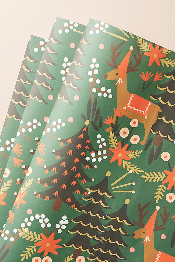 Rifle Paper Co. Holiday Wrapping Paper Set Reindeer anthropologie holiday home sale