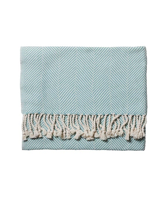 Serena and Lily Brahms Mount Herringbone Throw Mist serena and lily the cozy sale