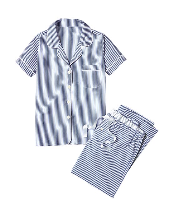 Serena and Lily Oxford Stripe Pajamas Blue serena and lily the cozy sale