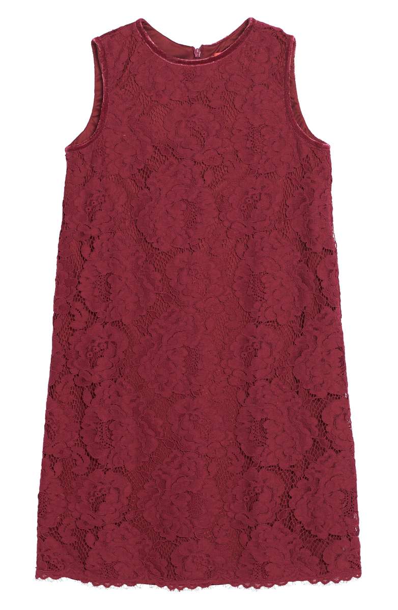 TADASHI SHOJI Embroidered Sheath Dress Wine Nude Toddler, Little Girl & Big Girl thanksgiving dresses for toddler girls