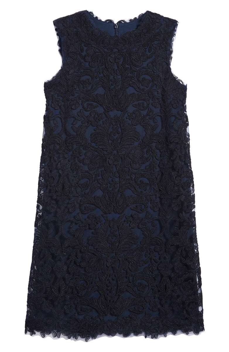 TADASHI SHOJI 'Honeysuckle' Embroidered Tulle Dress Navy Blue Toddler, Little Girl & Big Girl thanksgiving dresses for toddler girls