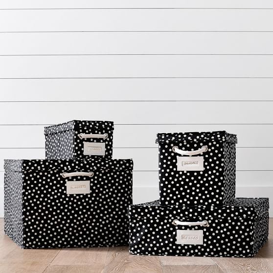 The Emily & Meritt Painted Dot Canvas Bins emily and meritt for pbteen sale