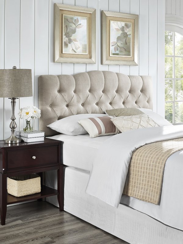 Three Posts Cleveland Upholstered Panel Headboard Linen wayfair cyber monday sale