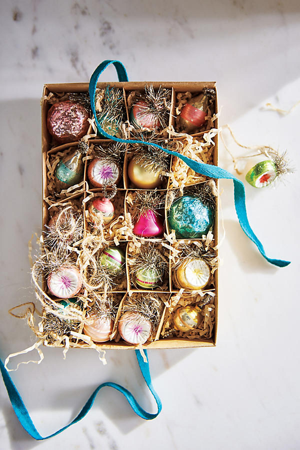 Vintage-Inspired Ornament Set anthropologie holiday home sale