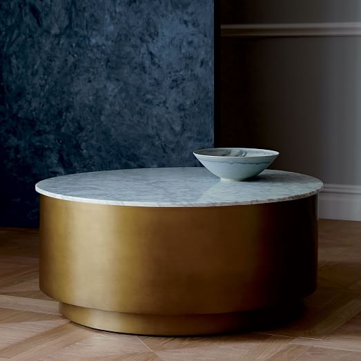 West Elm Marble + Metal Drum Coffee Table west elm black friday buy more save more sale