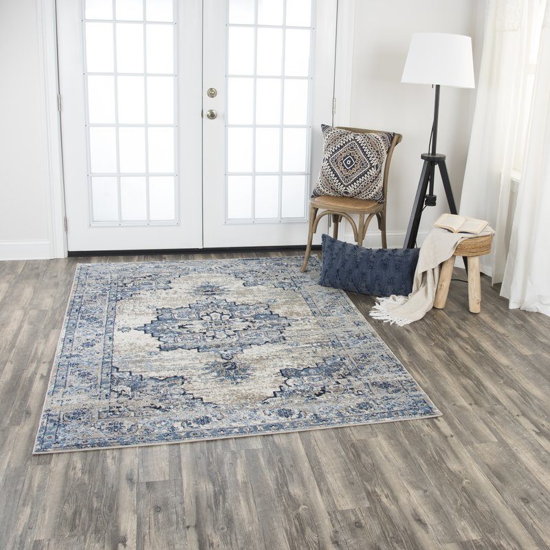 Williston Forge Lanette Blue/Gray Area Rug wayfair cyber monday sale