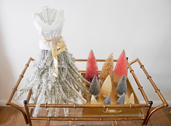 candace rose anderson candieanderson blog holiday bar cart pink silver white christmas trees