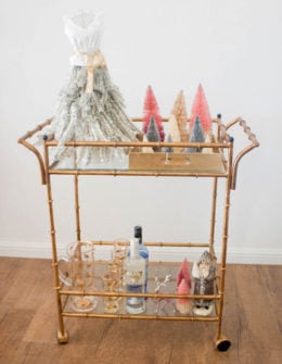 candace rose anderson candieanderson blog holiday bar cart pink silver white christmas trees