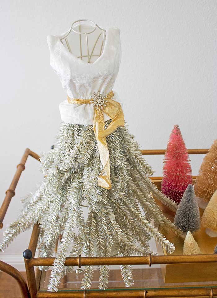 candace rose anderson candieanderson blog holiday bar cart silver mannequin christmas tree gold ornate brooch