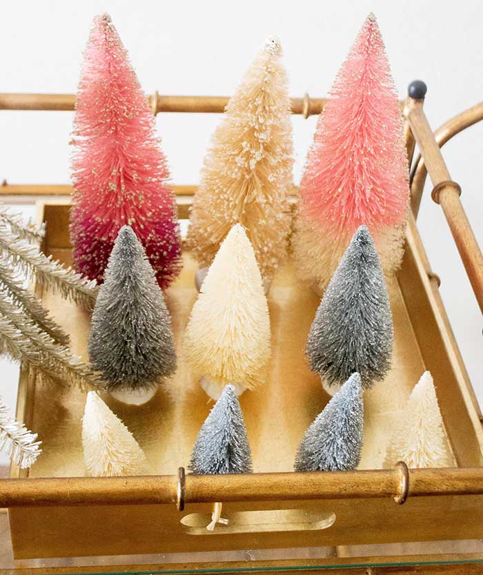 candace rose anderson candieanderson pink ombre christmas trees silver trees white holiday bar cart candieanderson blog