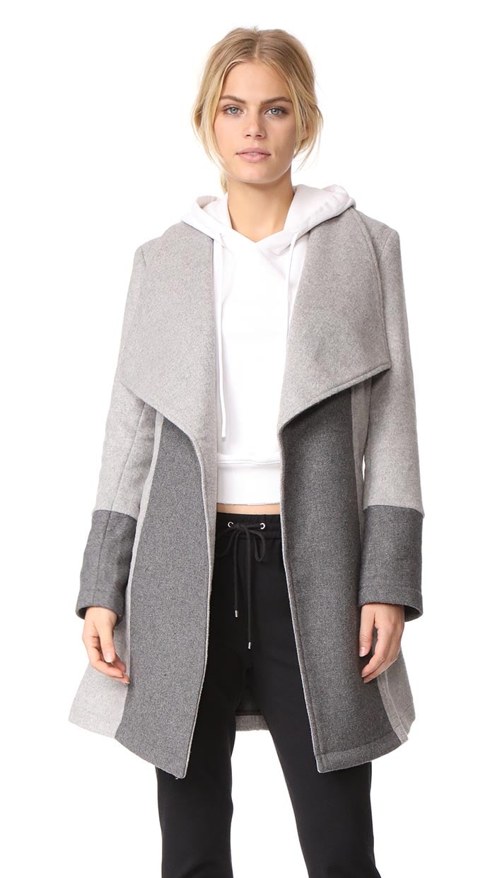 cupcakes and cashmere Akira Colorblocked Wrap Coat Light Heather Grey wrap coats winter holidays