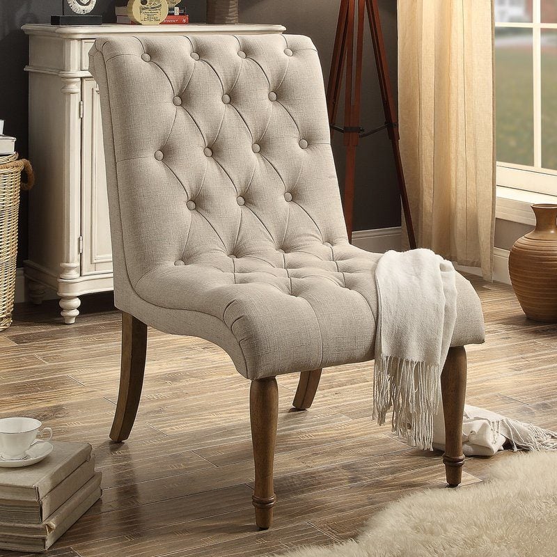 iNSTANT HOME Iris Side Chair Warm Beige tufted slipper chair wayfair cyber monday sale 2017