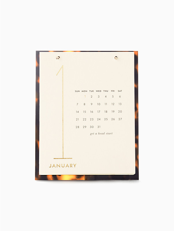 kate spade tortoise 12-month desktop calendar