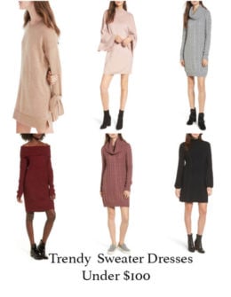 Fashion blogger Candace Rose Anderson of CandieAnderson.com shares 21 trendy sweater dresses under $100 for winter and the holidays!