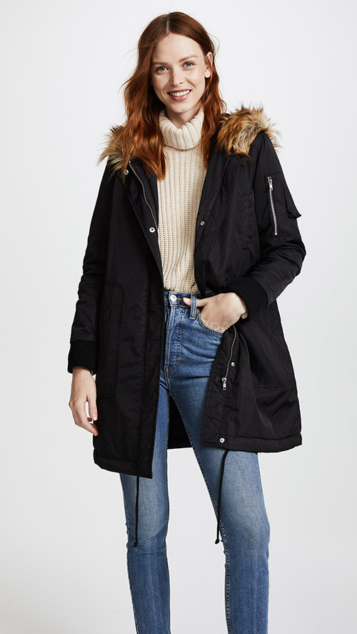 BB Dakota Hooded Anorak with Faux Fur Trim parkas with faux fur trim winter 2018 women