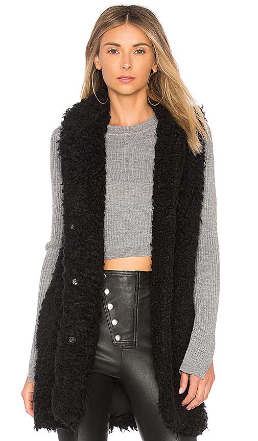 BB Dakota PATRICK VEST Black faux fur vests holidays winter