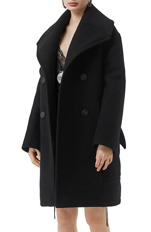 Burberry Oversize Notch Collar Peacoat Black peacoats women
