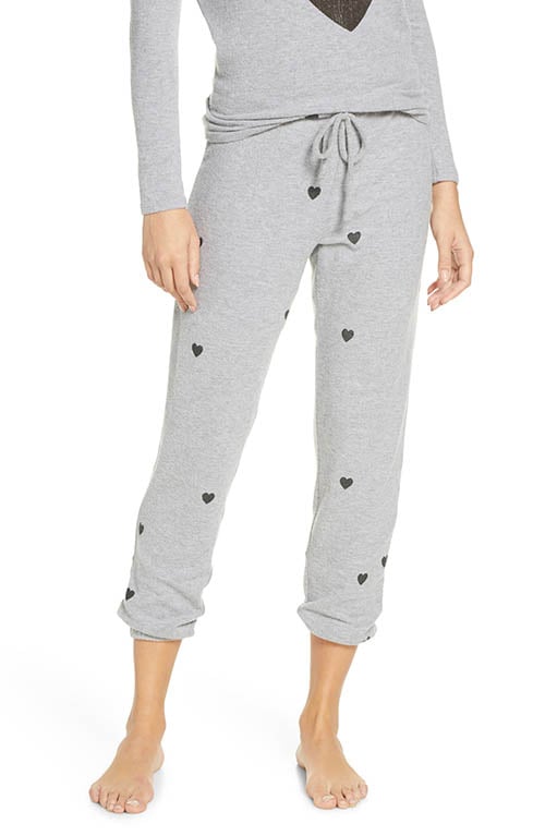 CHASER Tiny Hearts Cozy Jogger Pants H Grey joggers women