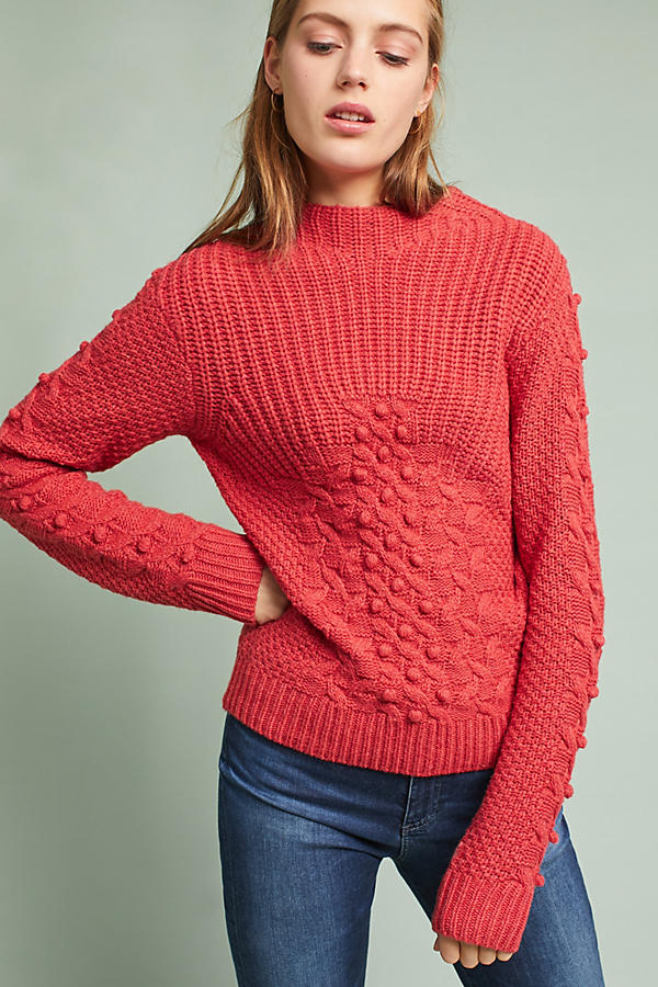 Chloe Oliver Sitka Textured Pullover Pink mock neck sweaters holidays winter 2017 2018