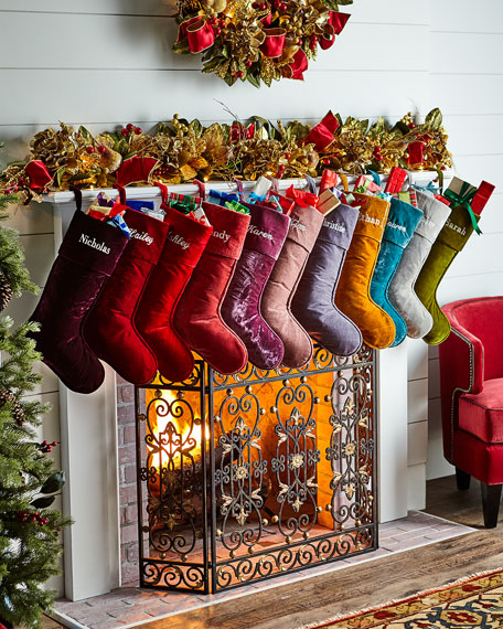 D. Stevens Velvet Christmas Stocking Horchow holiday friends and family sale