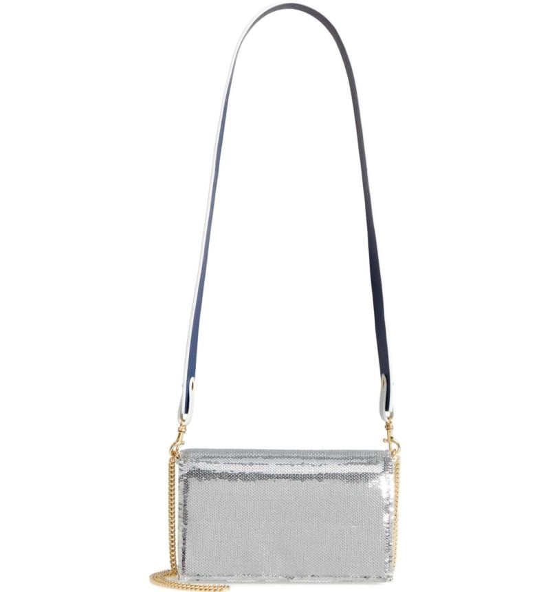 DIANE VON FURSTENBERG Soirée Sequin Crossbody Clutch Silver sequin clutch bags new year's eve 2017