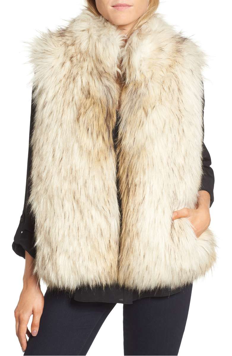 Elvan Open Front Faux Fur Vest faux fur vests winter holidays women