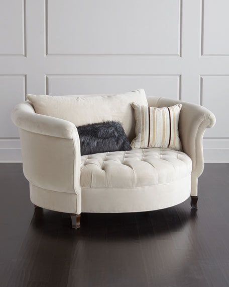 Haute House Harlow Ivory Cuddle Chair Horchow friends and family sale