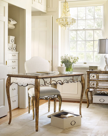 Hooker Furniture Briganti Mirrored Writing Desk Horchow friends and family sale