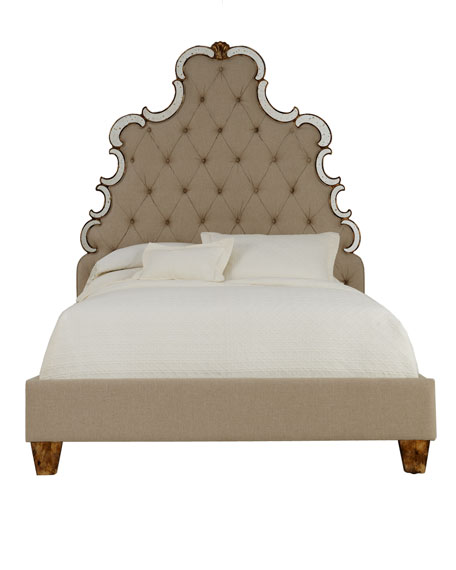 Hooker Furniture Bristol Upholstered Queen Bed Mirror Trim horchow friends and family sale