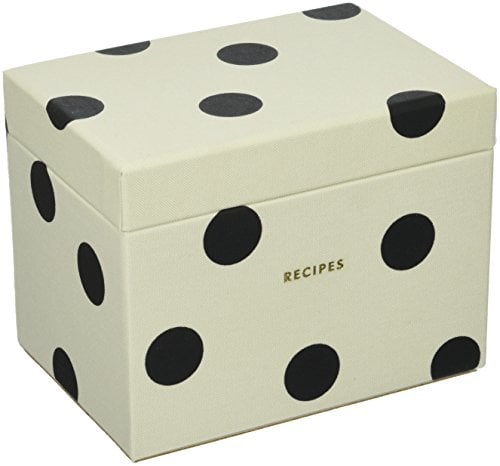 Kate Spade New York Recipe Box, Deco Dot, , Black/Cream kitchen gadgets holiday gifts 