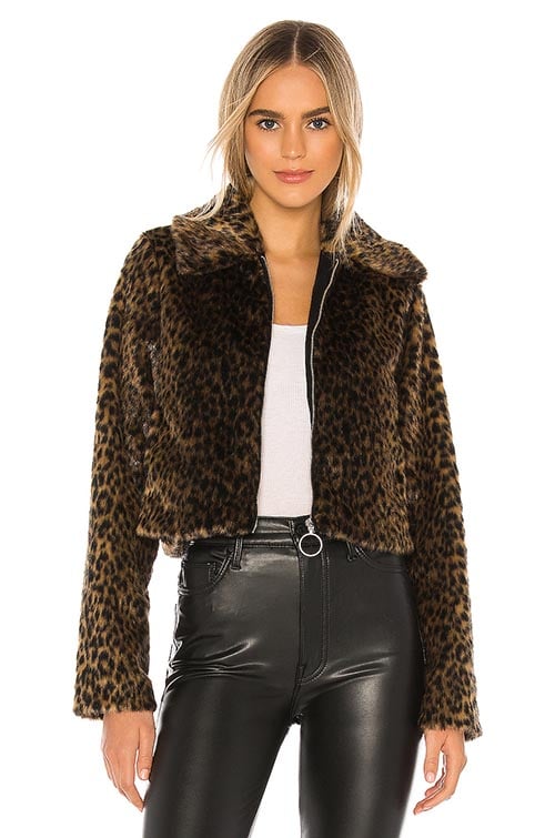Lovers + Friends Union Zip up Jacket Leopard women holiday winter